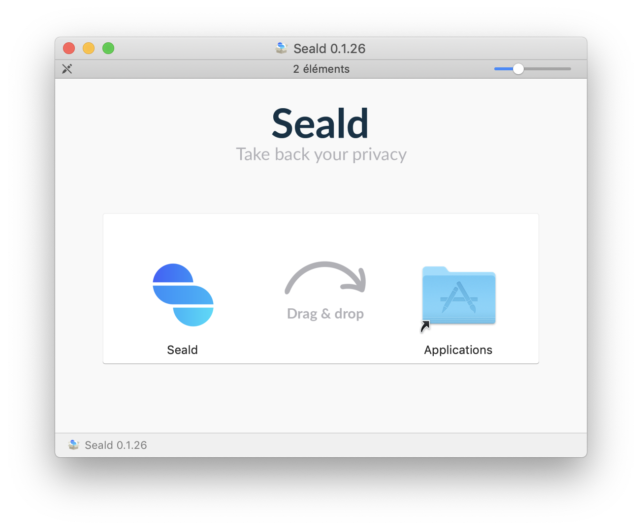 Seald Application DMG window