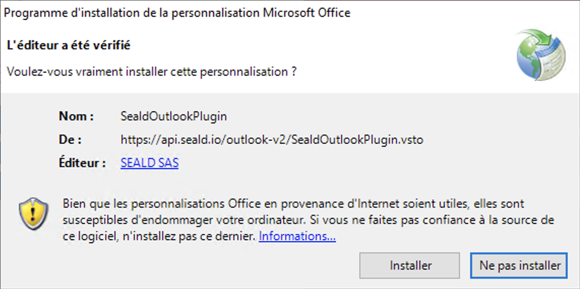 Installer le plugin Outlook